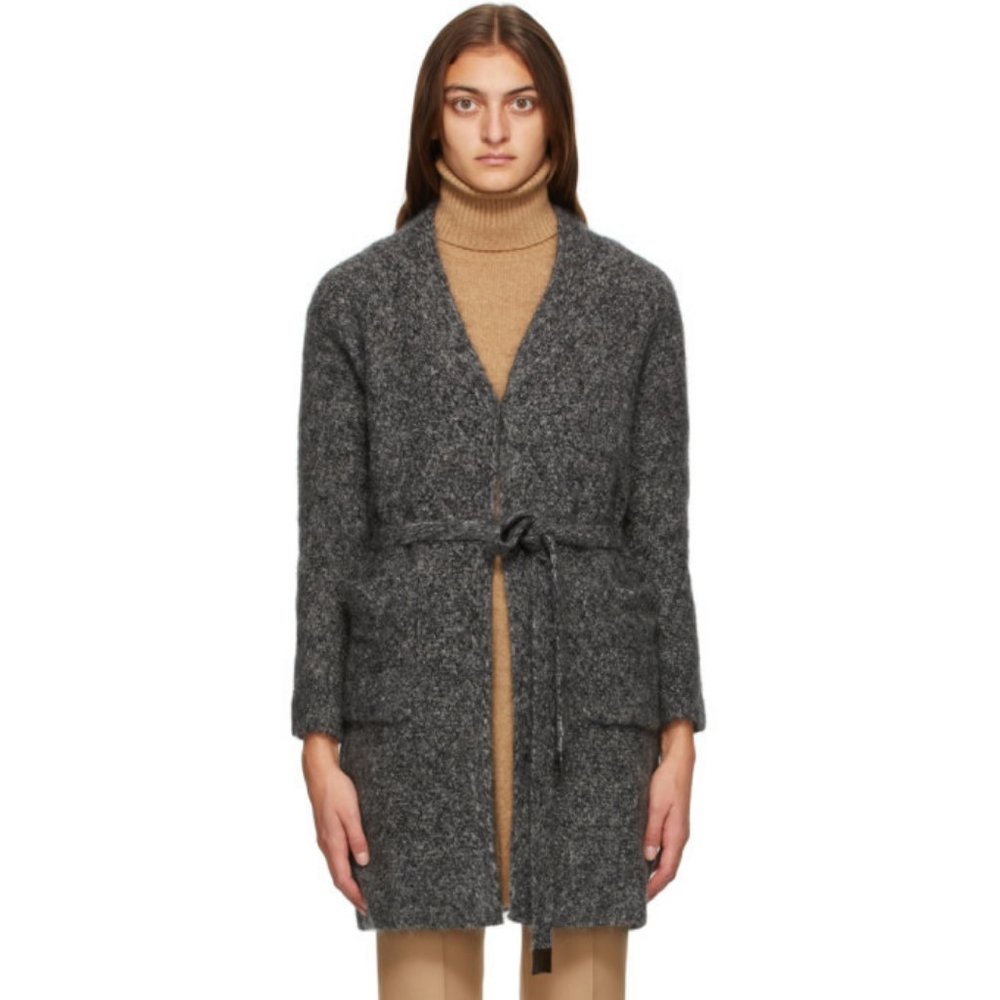 MaxMara Grey Wool Chunky Cardigan Size M
